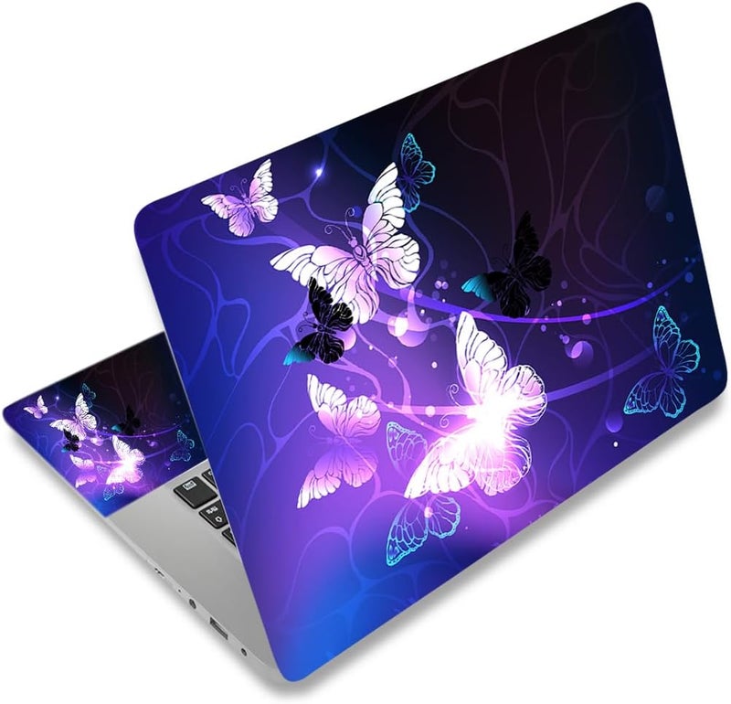 Laptop Skin Sticker Decal,12" 13" 13.3" 14" 15" 15.4" 15.6 inch Laptop Skin Sticker Cover Art Decal Protector Notebook PC (Purple Butterfly)